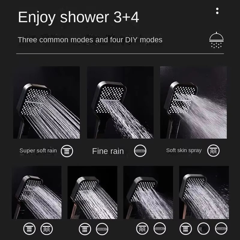 New Seven-Speed Adjustable Shower Head Pressurized Sprinkler Head Shower Handheld Filter Shower Head for Bathroom Accessory