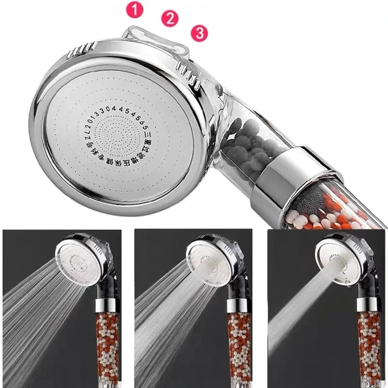 High-Pressure Multi-Function Handheld Shower Head with Water-Saving Technology and Anion Filter for Spa-Like Experience