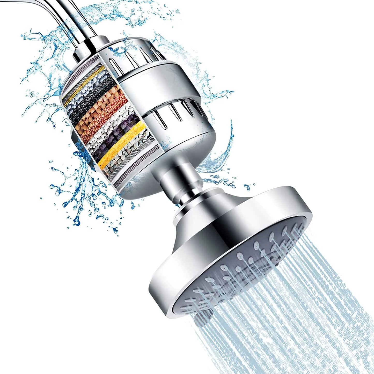 4 Inch Five-Speed Shower Head Booster Shower with Filter Household Overhead Shower Head Bathroom Shower Head